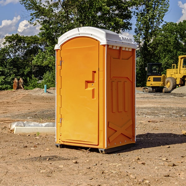 how often are the portable restrooms cleaned and serviced during a rental period in Leonard